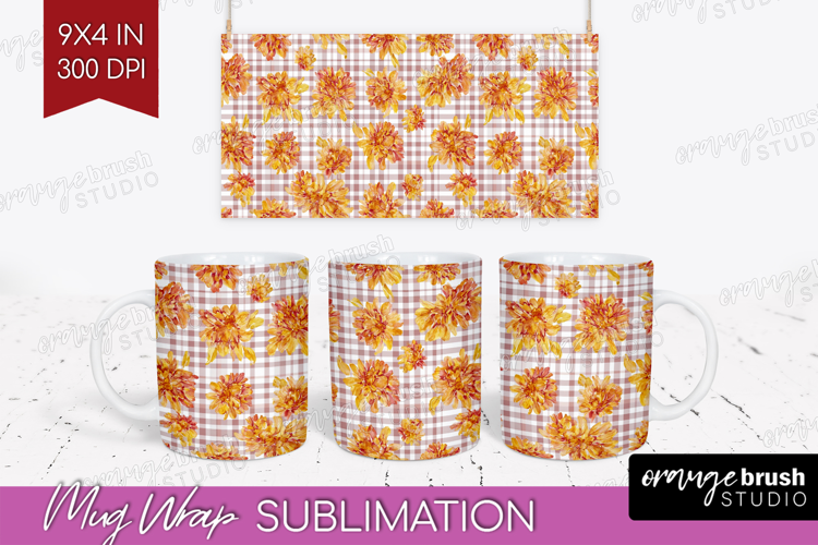 Cozy Autumn Mug Wrap - Harvest Season Mug PNG Sublimation