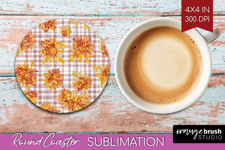 Cozy Autumn Round Coaster - Harvest Season Coaster PNG
