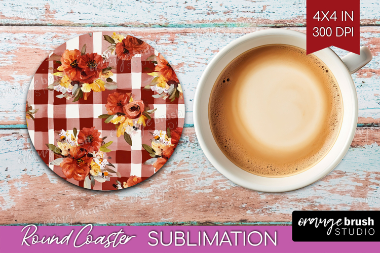 Cozy Autumn Round Coaster - Harvest Season Coaster PNG