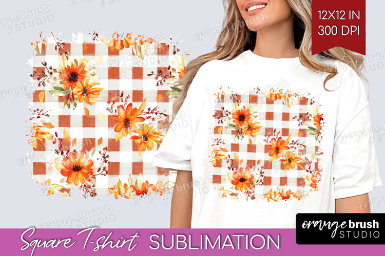 Cozy Autumn Square Tshirt Background - Harvest Season PNG