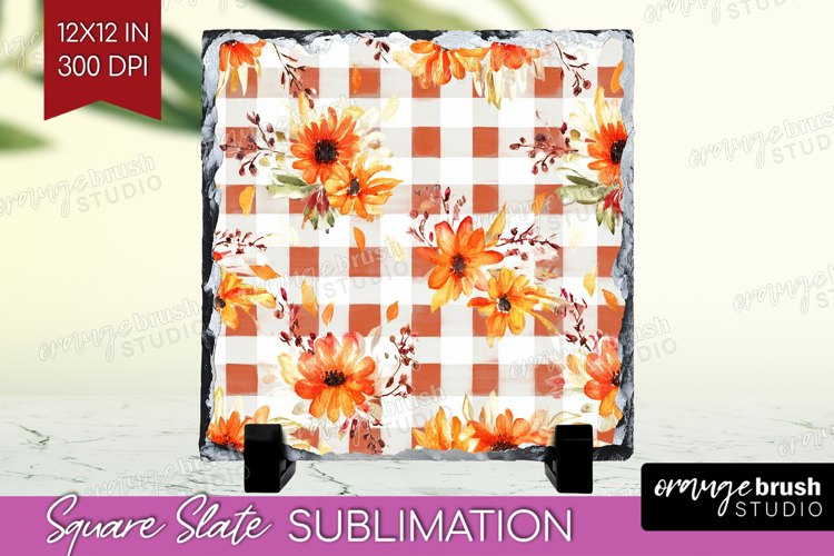 Cozy Autumn Slate PNG - Harvest Season Square Slate