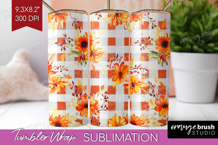 Cozy Autumn Tumbler Wrap - Harvest Season Tumbler PNG