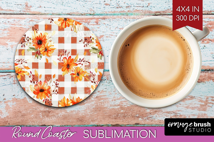 Cozy Autumn Round Coaster - Harvest Season Coaster PNG
