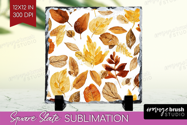 Cozy Autumn Slate PNG - Harvest Season Square Slate