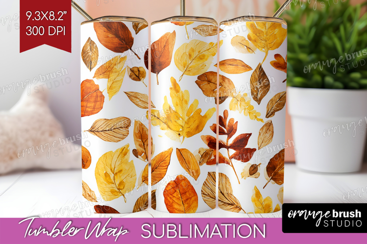 Cozy Autumn Tumbler Wrap - Harvest Season Tumbler PNG