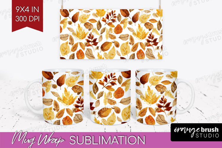 Cozy Autumn Mug Wrap - Harvest Season Mug PNG Sublimation