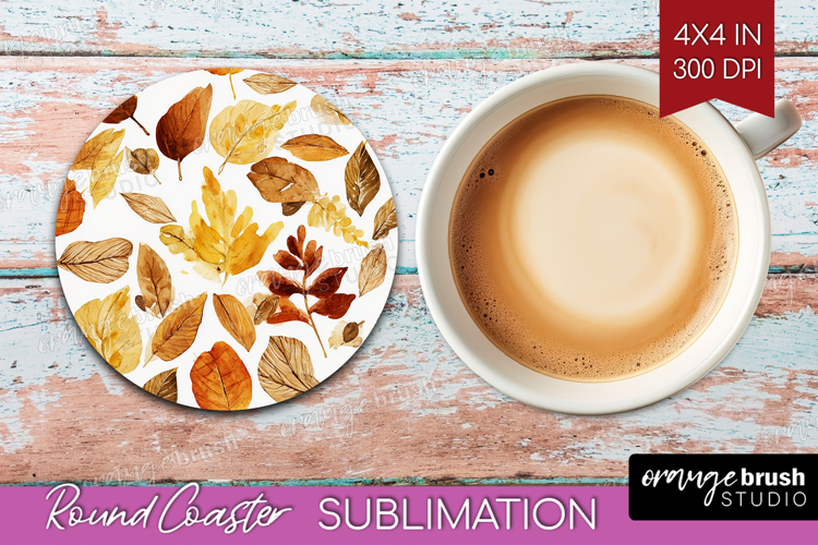 Cozy Autumn Round Coaster - Harvest Season Coaster PNG