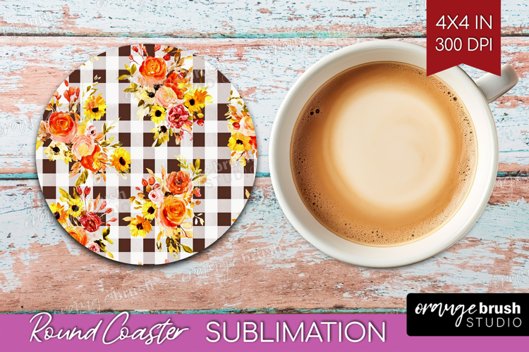 Cozy Autumn Round Coaster - Harvest Season Coaster PNG