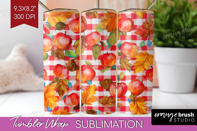 Cozy Autumn Tumbler Wrap - Harvest Season Tumbler PNG