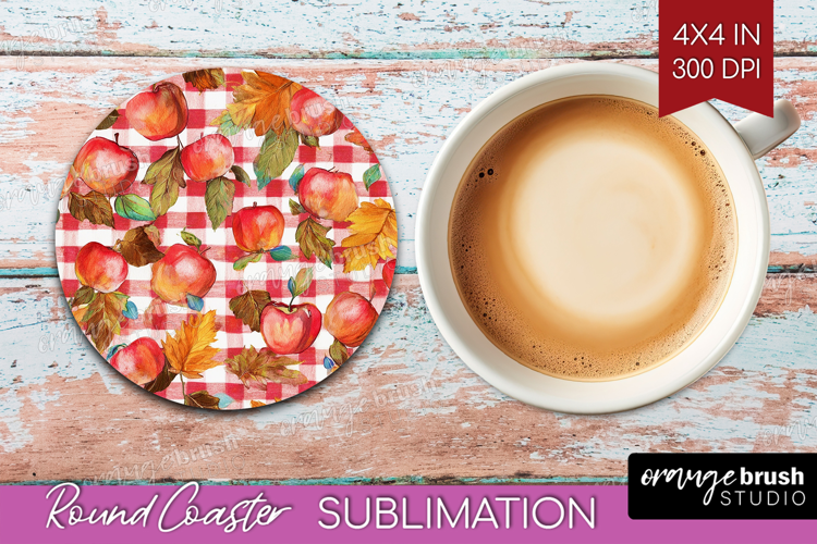 Cozy Autumn Round Coaster - Harvest Season Coaster PNG