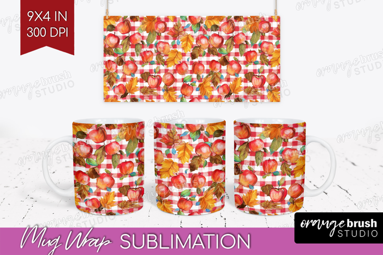 Cozy Autumn Mug Wrap - Harvest Season Mug PNG Sublimation
