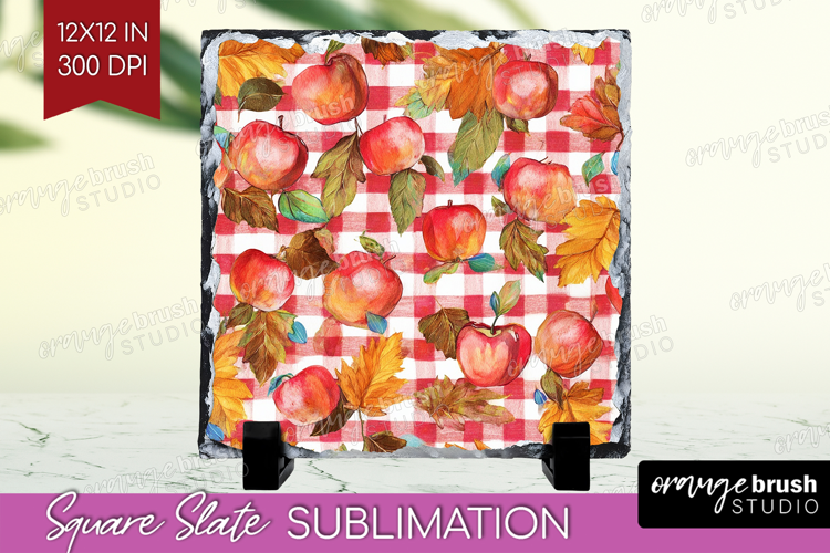 Cozy Autumn Slate PNG - Harvest Season Square Slate