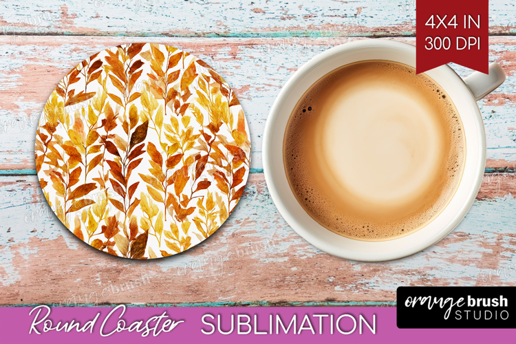Cozy Autumn Round Coaster - Harvest Season Coaster PNG