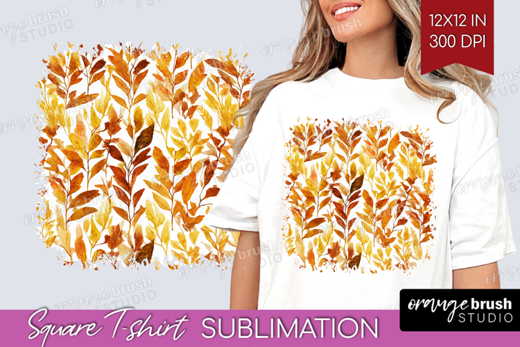 Cozy Autumn Square Tshirt Background - Harvest Season PNG
