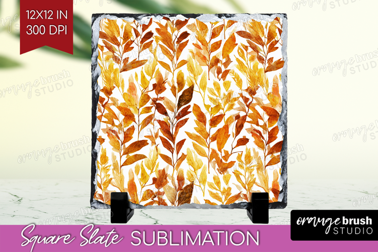 Cozy Autumn Slate PNG - Harvest Season Square Slate