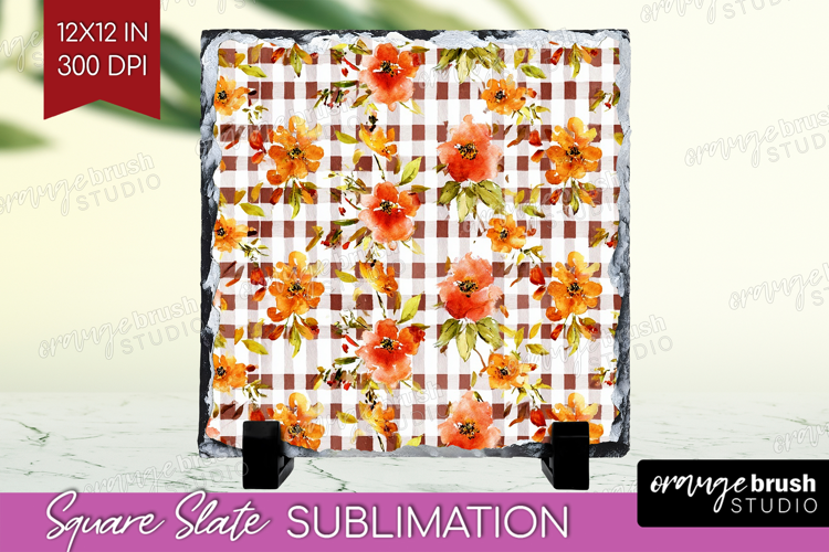 Cozy Autumn Slate PNG - Harvest Season Square Slate