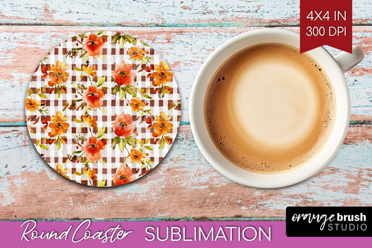 Cozy Autumn Round Coaster - Harvest Season Coaster PNG