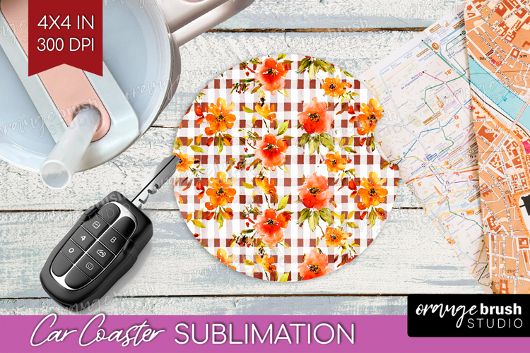 Cozy Autumn Car Coaster - Harvest Season Coaster PNG