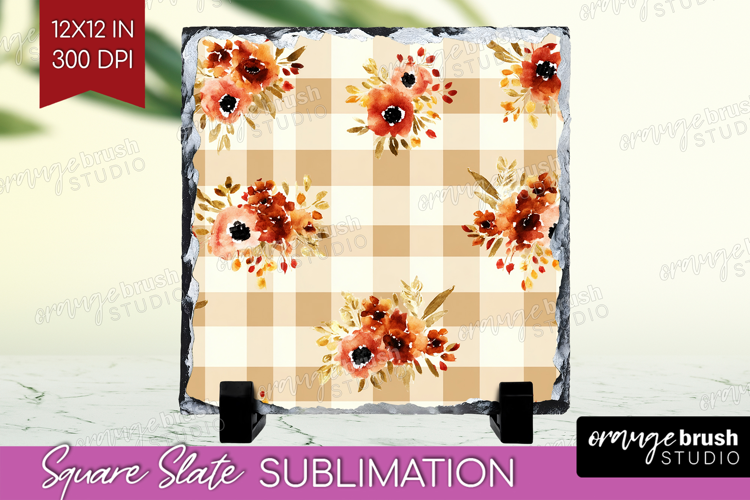 Cozy Autumn Slate PNG - Harvest Season Square Slate