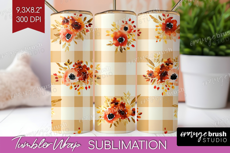 Cozy Autumn Tumbler Wrap - Harvest Season Tumbler PNG