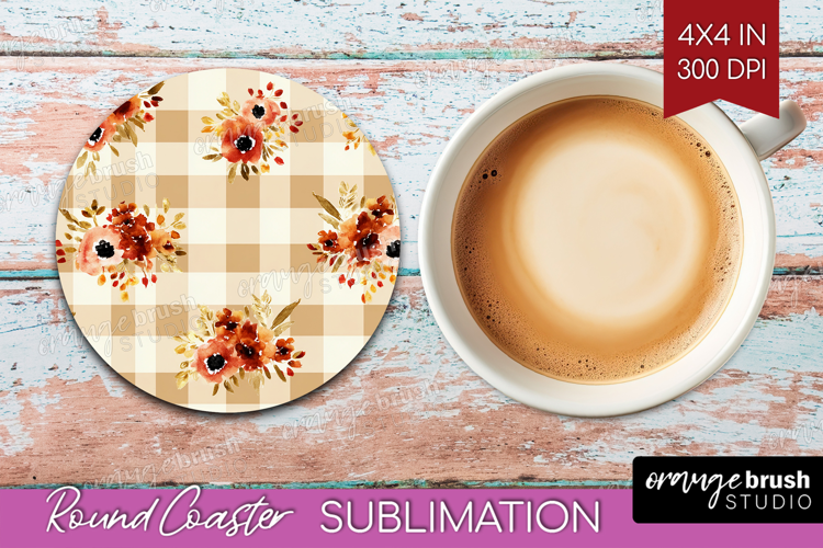 Cozy Autumn Round Coaster - Harvest Season Coaster PNG
