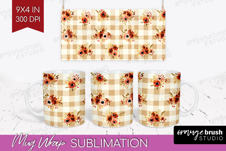 Cozy Autumn Mug Wrap - Harvest Season Mug PNG Sublimation