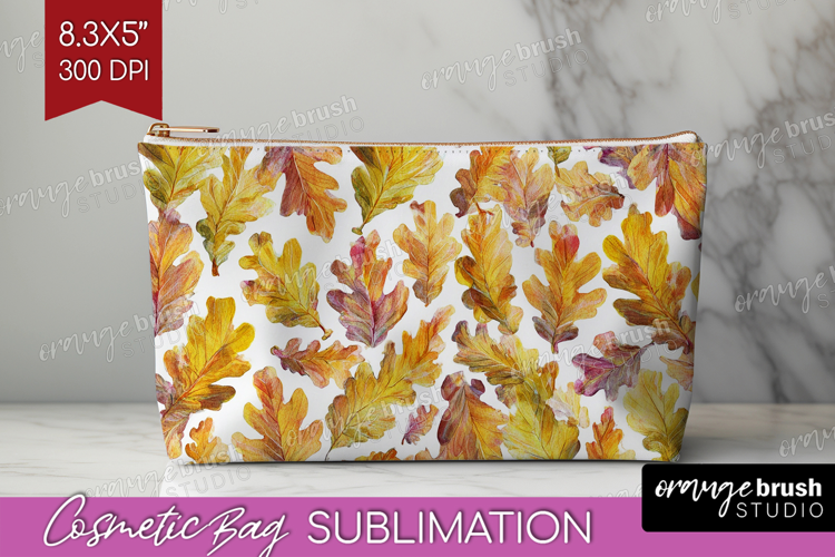Cozy Autumn Cosmetic Bag - Harvest Season Makeup Bag PNG