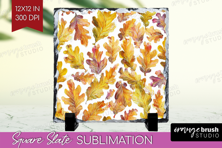Cozy Autumn Slate PNG - Harvest Season Square Slate