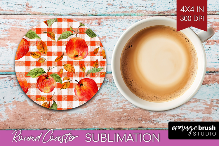 Cozy Autumn Round Coaster - Harvest Season Coaster PNG