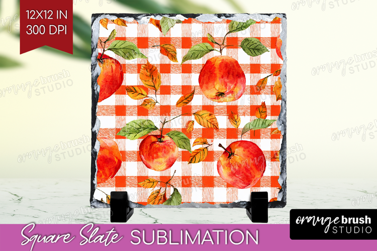 Cozy Autumn Slate PNG - Harvest Season Square Slate