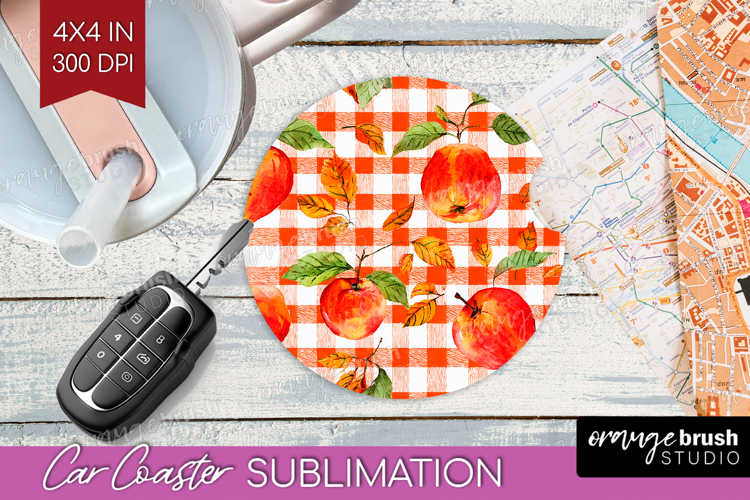 Cozy Autumn Car Coaster - Harvest Season Coaster PNG