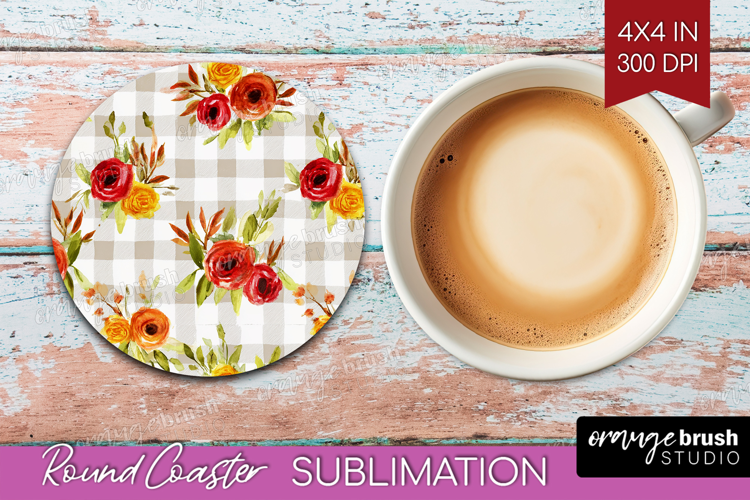 Cozy Autumn Round Coaster - Harvest Season Coaster PNG