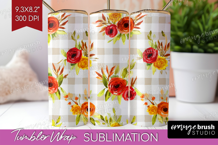 Cozy Autumn Tumbler Wrap - Harvest Season Tumbler PNG