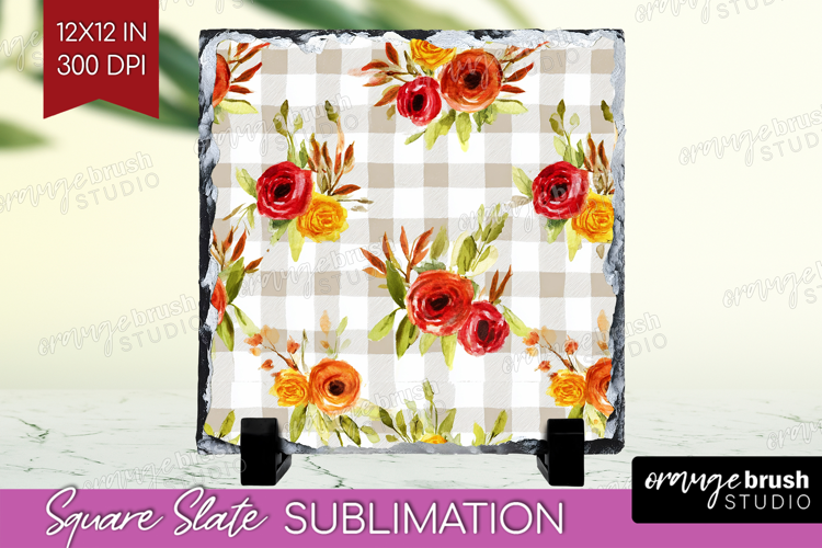 Cozy Autumn Slate PNG - Harvest Season Square Slate