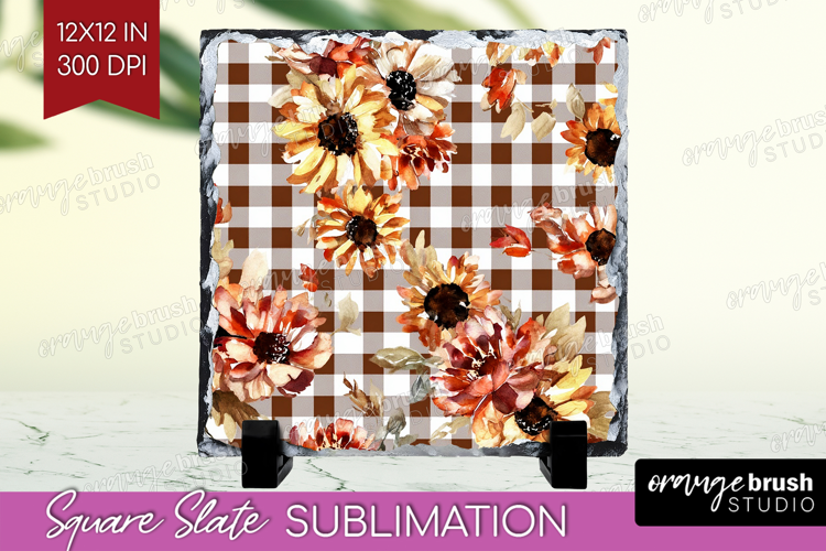 Cozy Autumn Slate PNG - Harvest Season Square Slate