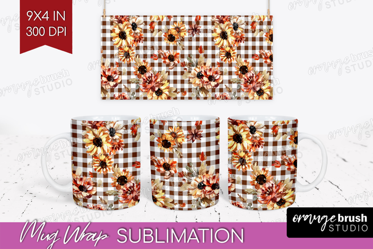 Cozy Autumn Mug Wrap - Harvest Season Mug PNG Sublimation