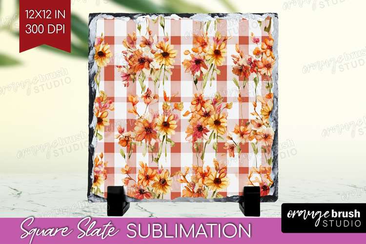 Cozy Autumn Slate PNG - Harvest Season Square Slate