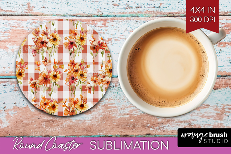 Cozy Autumn Round Coaster - Harvest Season Coaster PNG