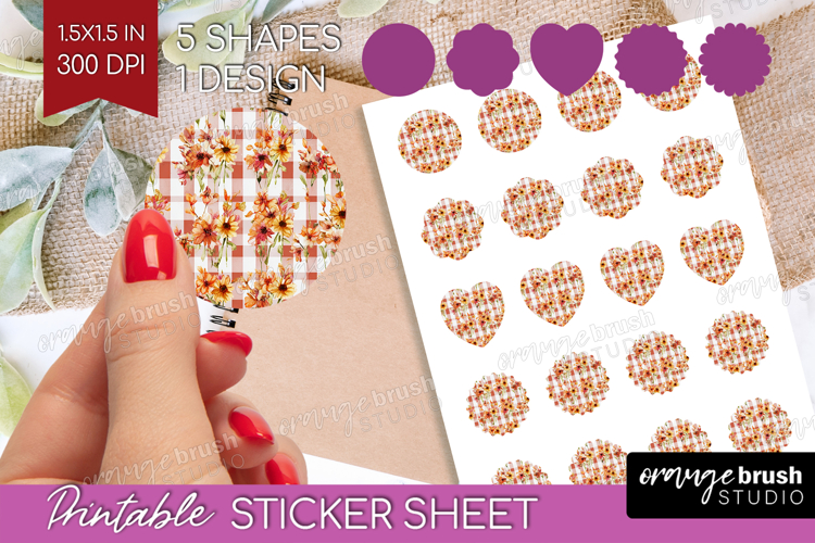 Cozy Autumn Round Sticker - Harvest Season Printable Sticker