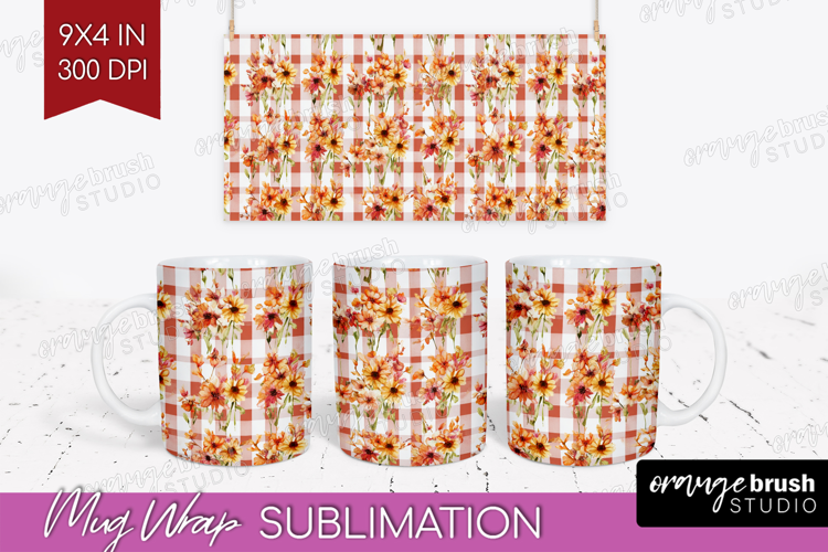 Cozy Autumn Mug Wrap - Harvest Season Mug PNG Sublimation