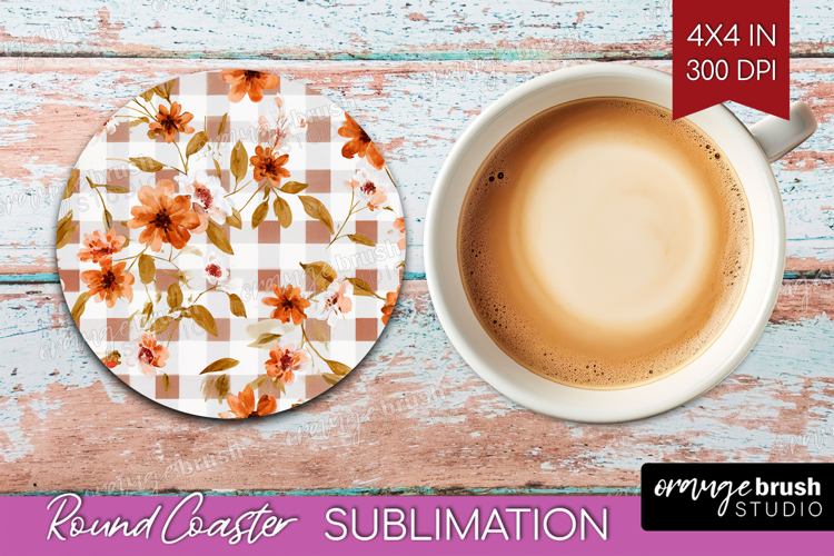 Cozy Autumn Round Coaster - Harvest Season Coaster PNG