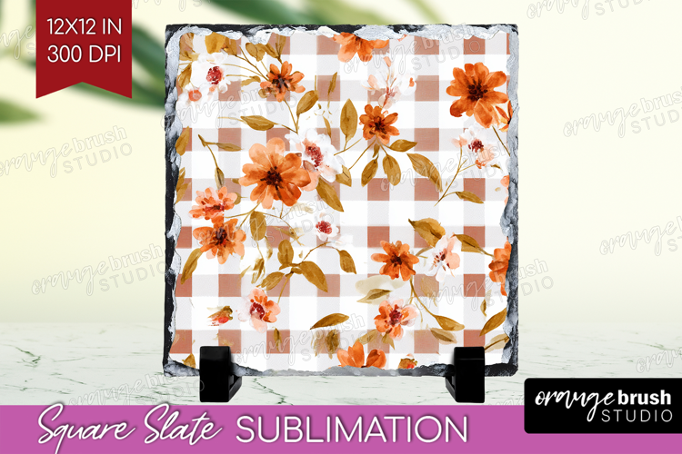 Cozy Autumn Slate PNG - Harvest Season Square Slate