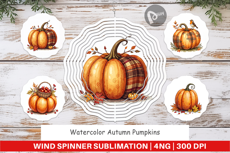 Autumn Pumpkins Wind Spinner