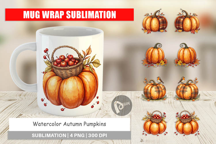 Autumn Pumpkins Mug Wrap