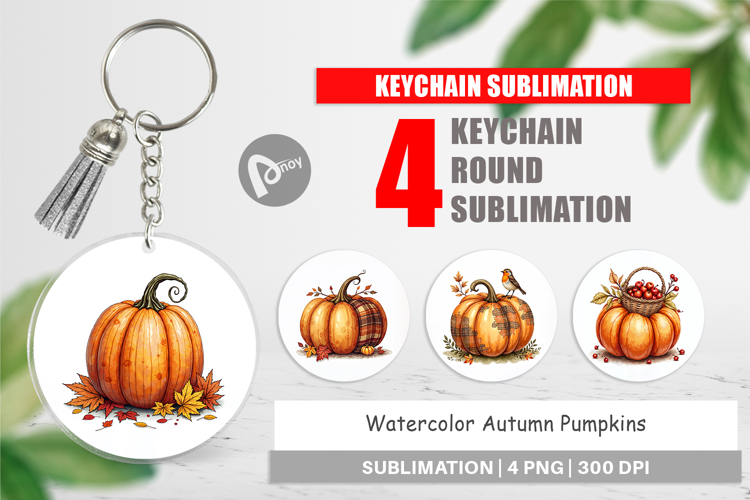 Autumn Pumpkins Keychain