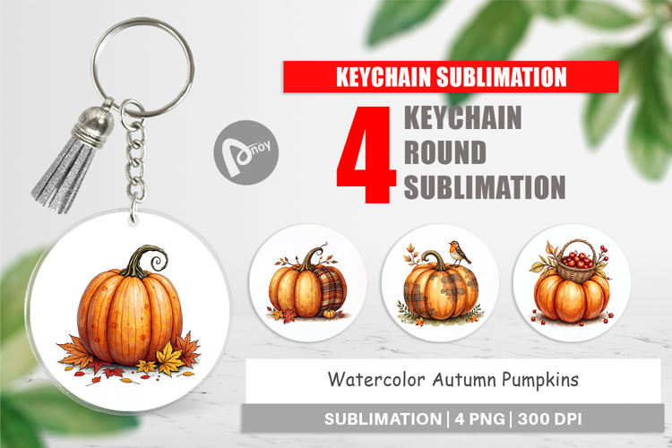 Autumn Pumpkins Keychain