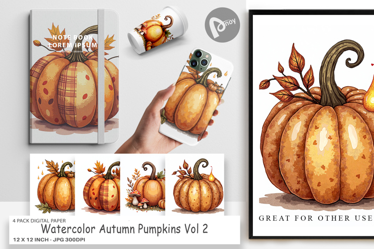 Autumn Pumpkins Digital Paper