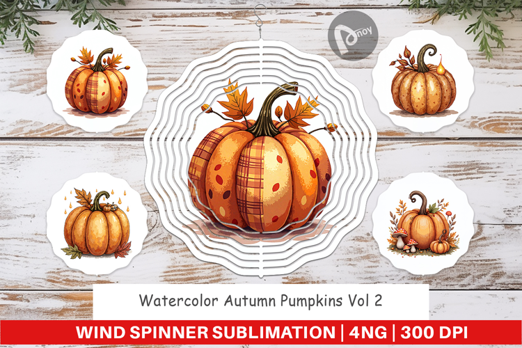 Autumn Pumpkins Wind Spinner