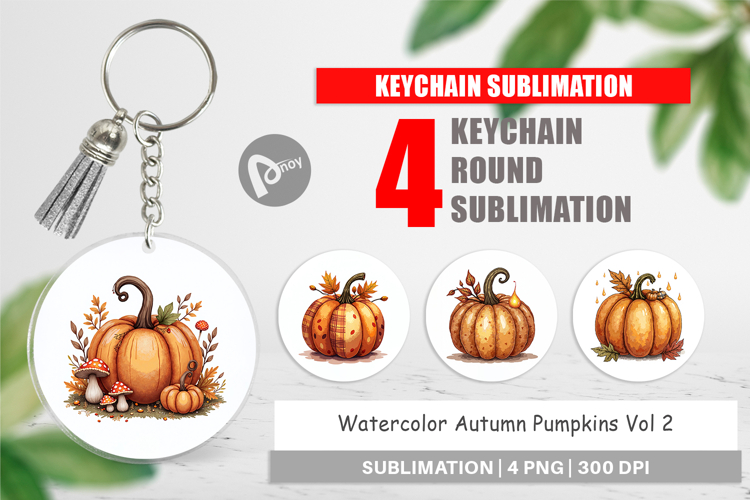 Autumn Pumpkins Keychain