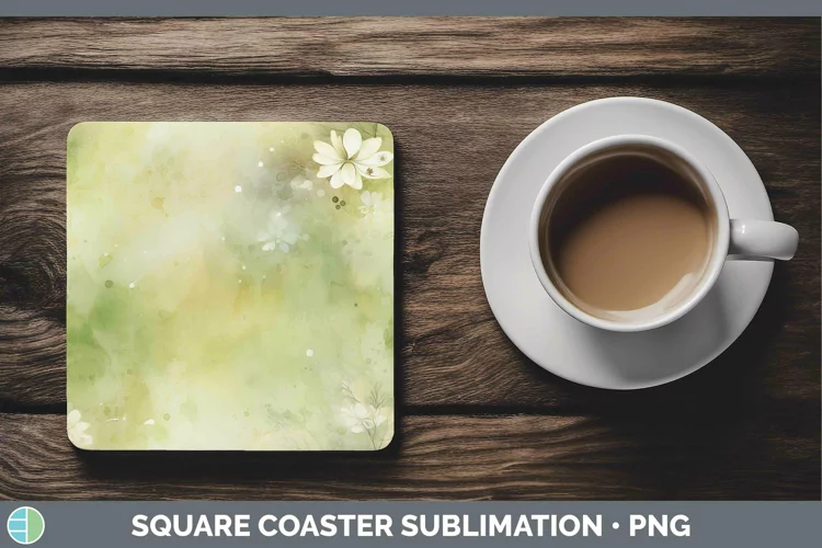 Watercolor Avocado Square Coaster Sublimation Coaster Design